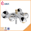 Best selling products wall mount double handle crystal european bath faucet